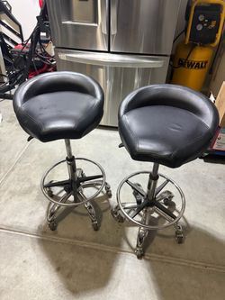 Rolling Stools Bar Stool Adjustable Garage Chair