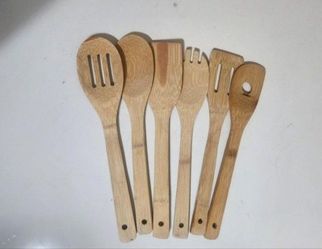 Bamboo Wooden Spoons fLor Cooking, 6Pcs Smooth Finish Nonstick Kitchen Utensil Set, Durable and Healthy Bamboo Spatula, Wooden Spoon Sets