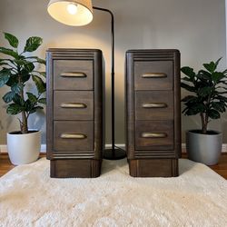 Pair of Refinished Art Deco Nightstands