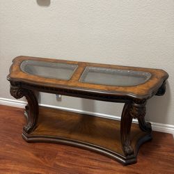 Elegant Wood & Glass Entryway Table