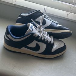 Nike dunk low navy blue and white womens size 12