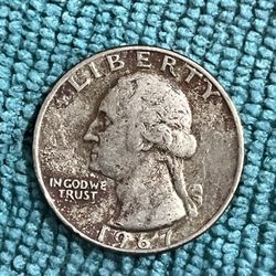 Rare Quarter 1967 No Mint Mark $1,950.00
