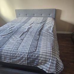 Queen Bed Frame W/ Storage/New Matress