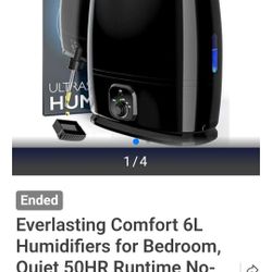 Everlasting Comfort 6L Humidifiers for Bedroom, Quiet 50HR Runtime No-Filter Supersized 