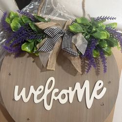 Welcome Sign Rustic Wooden Board Wall Sign