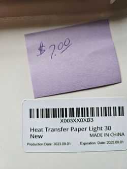 Circut light heat transfer paper