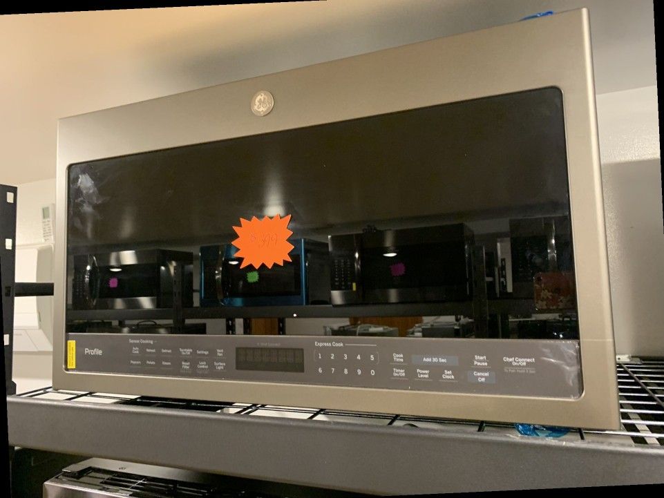 GE Profile 2.1 cu. ft. Over the Range Microwave in Slate with Sensor Cooking, Fingerprint Resistant 1A8HY