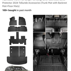 Floor Mats Compatible with 2020-2025 Kia Telluride 7&8 Seats Trunk Mat Cargo 