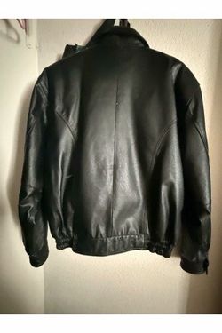 Black Leather Bomber men’s Jacket