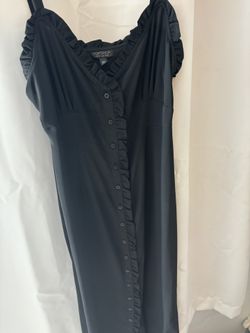 TopShop Long black button up dress
