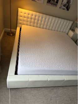 King size leather bed with matress