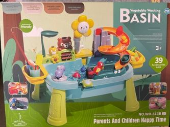 Vegetable Washing Basin Toy Playset with 39 Accessories