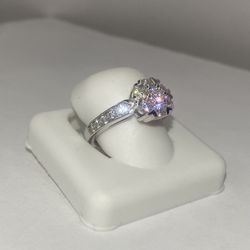 White Gold Moissanite Diamond Womans Ring