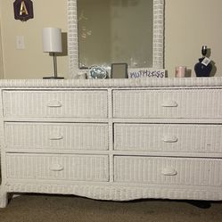 White Girls Wicker Dresser