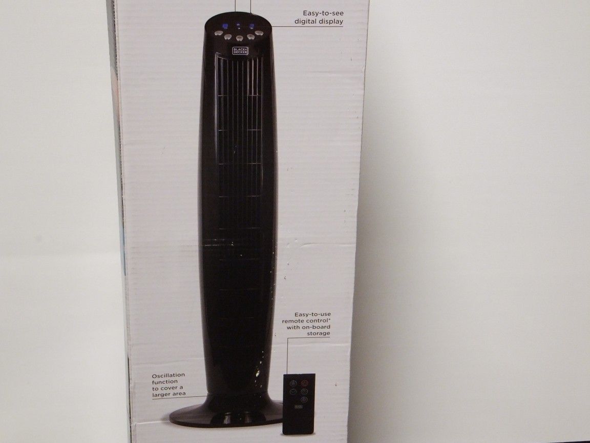 36 Inch Tower Fan Black Decker BFTR36B Rotating Digital Timer Remote