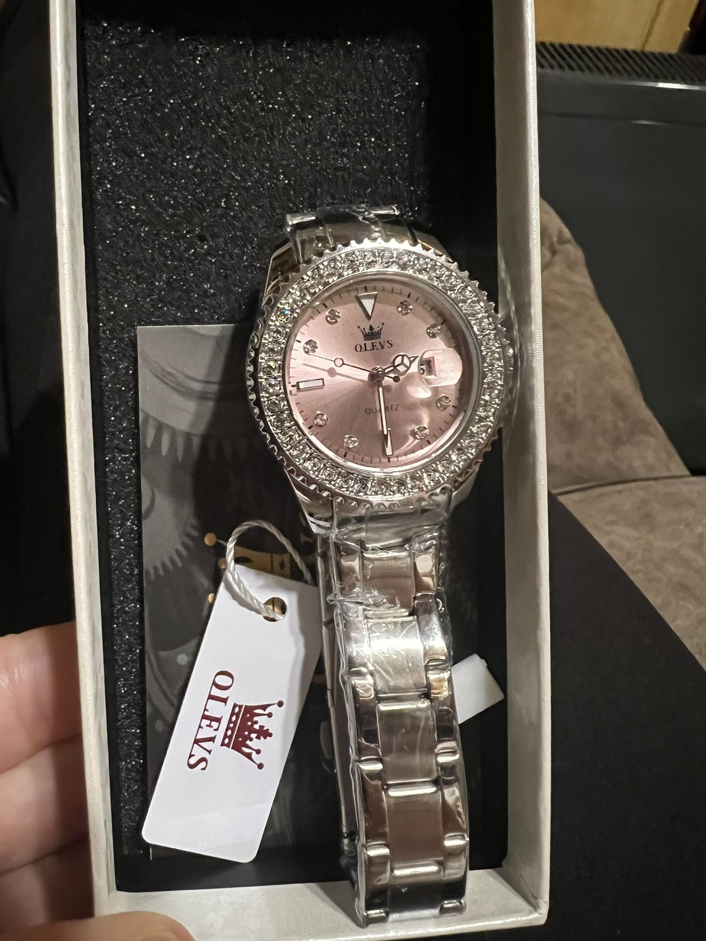 Olevs Pink And Silver Woman’s Watch