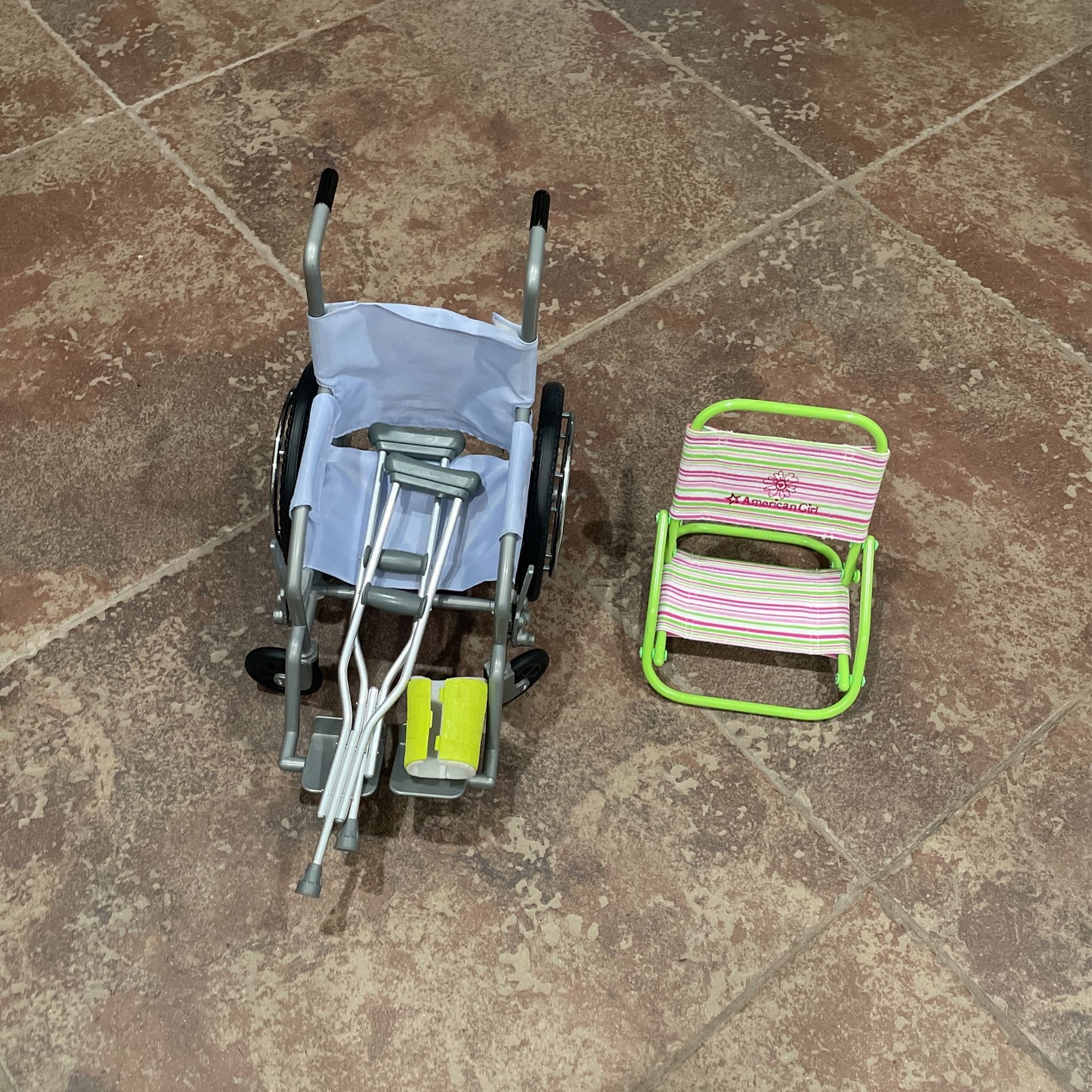 American Girl Doll Wheelchair Crutches Cast Beach Chair
