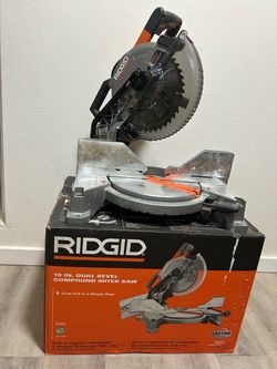 RIDGID 15 Amp 10 in. Corded Dual Bevel Miter Saw with LED Cut Line Indicator