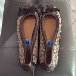 New Without Tags Women’s Coach Leather Ballerina Flats 