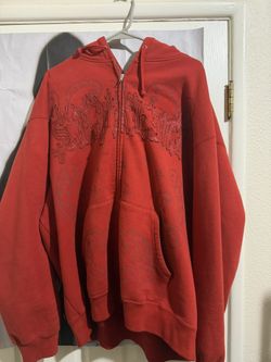 Supreme Leather Appliqué Zip Up