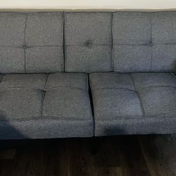Twin Size Light Weight Gray Sofa Bed. 65.5”L 36x36.5W