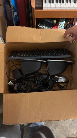 box of assorted tech