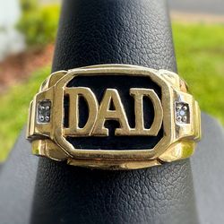 Jewelry Antique 10k solid yellow gold onyx stone natural diamond 4.01CT DAD ring sz 11.00