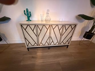 Boho Cream Accent Cabinet Sideboard