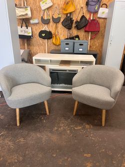 New 2 modern accent chairs gray color dimensions pictures