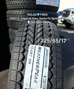 225/65/17 BRIDGESTONE WEATHER PEAK 102H 🚩Affordable New Tires – Installed Same day🚩