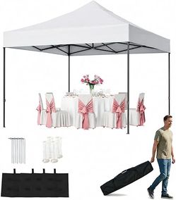 10x10 FT Pop Up Canopy, Easy Up Canopy Tents for Camping Parties Events, Patio, Beach, Backyard Portable Outdoor Shelter Heavy Duty Instant Sun Shade 