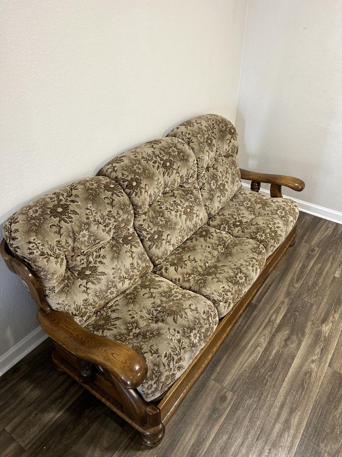 German Made Oak Wood Couch