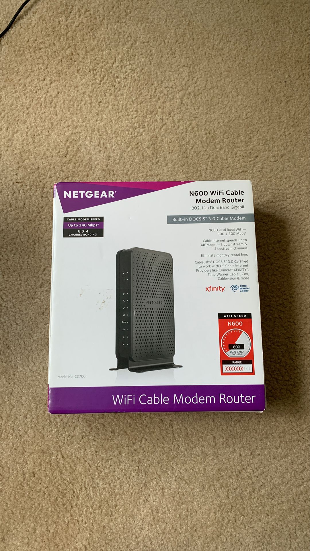 Netgear N600 WiFi Cable Modem Router