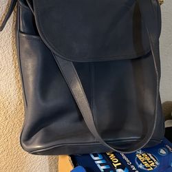 Navy Blue Whitney Leather Coach Purse 