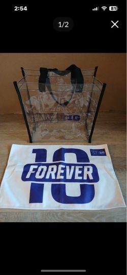 NEW UW Basketball Clear Tote Bag Towel Set University Of Washington