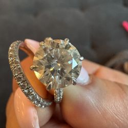 3.03 carat Size 4 Engagement And Wedding Band
