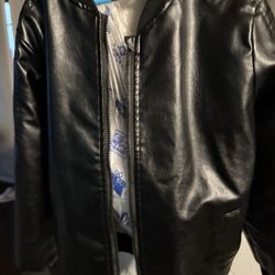 Boys Black Leather Jacket 
