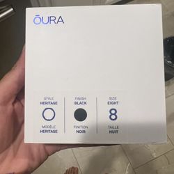 Oura Ring, Gen3, Sealed, Black Size 8