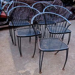 (5) Russell Woodard Pinecrest Wrought Iron Chairs  & Table