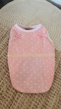 Pink Heart Print Dog Tank Top Size Large