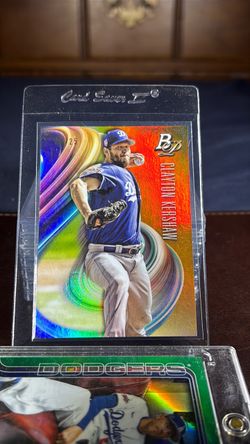 2018 Topps Bowman Platinum Clayton Kershaw SP Orange Rainbow Foil numbered to 25
