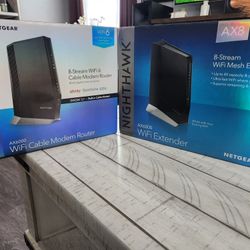 Nighthawk AX8 WIFI 6 MODEM/ ROUTER

NIGHTHAWK AX8 WIFI 6 EXTENDER

