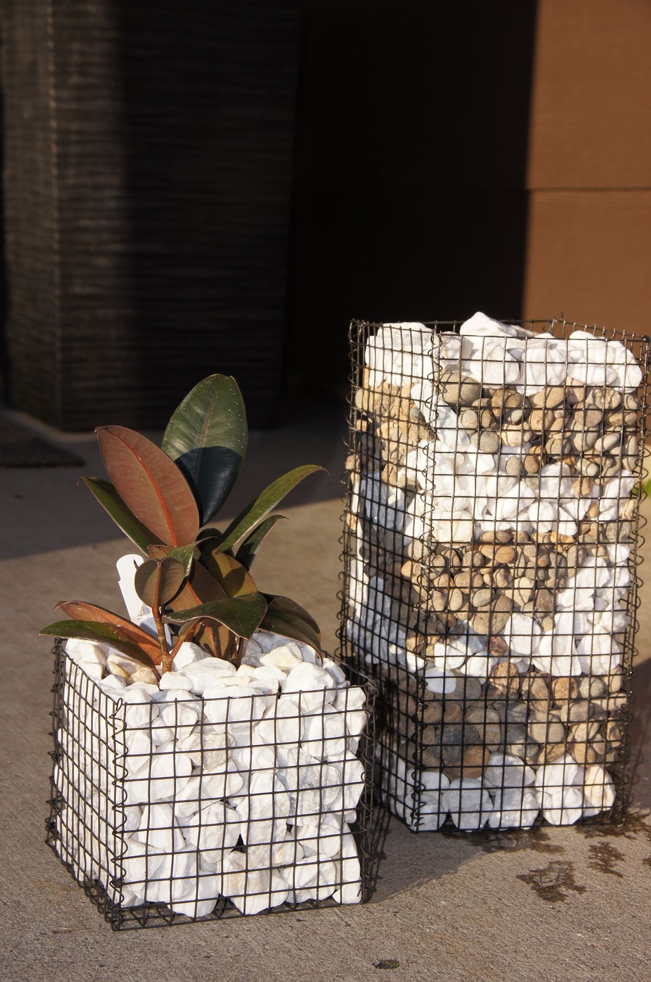 Custom-Made Mini Gabion Planter Boxes