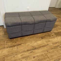 Gray Storage Bench