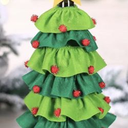 Christmas Tree Wine Bottle Cover, Christmas Party, Christmas gift, Hostess Gift,