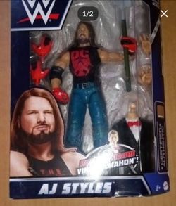 aj styles wwe wrestlemania elite brand new