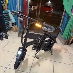 FOLDING ELECTRIC BIKE 500W-25MPH-MAX RANGE 50(PAS)ALARM.TURN LIGHTS.FUL SUSPENSION   2 Seater Electric Bike for Adults, 750 Peak 14" Folding Electric 