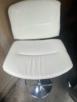 White leather bar stool