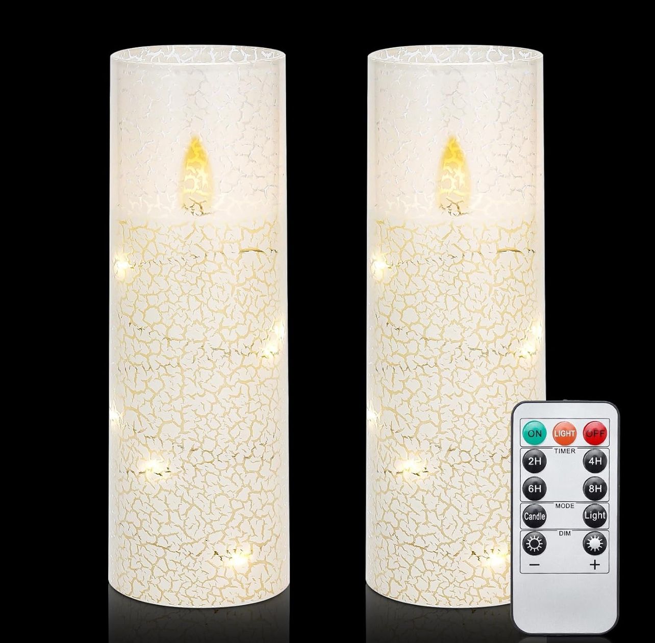 Flameless LED Candles with 11-Key Remote & Timer, Snow Themed Candles Battery Operated Candles for Home/Birthday/Wedding/Holiday Décor, Exquisite Set 