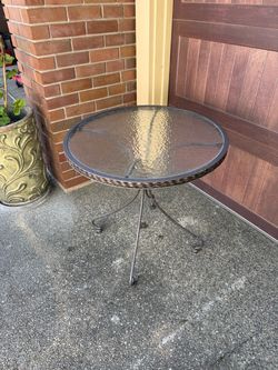 Decorative Garden Table - Iron & Glass
